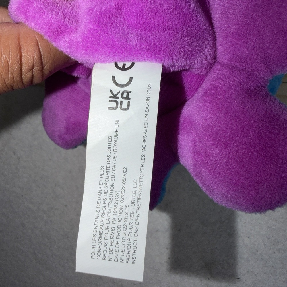 TeeTurtle Reversible Mood Octopus Plush Blue Purple Flip Stuffed Animal - Picture 7 of 7
